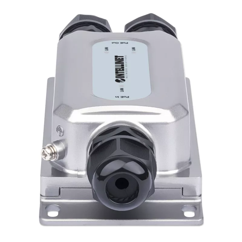 Intellinet 2-Port āra vandalizma necaurlaidīgs Gigabit PoE++ pagarinātājs, divi 30 W porti, pagarina PoE līdz 100 m, 60 W budžets, IEEE 802.3bt (4PPoE) saderīgs, IP67 ūdensnecaurlaidīgs, IK10, metāla korpuss