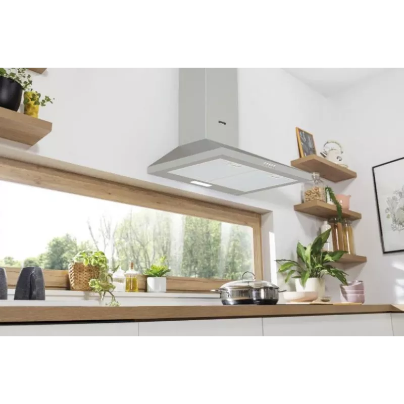 Gorenje KH60A F2LB SS WHC629E4X RL_G400, 450 m³/h, Cauruļvadu/Cirkulācijas, C, A, B, 65 dB