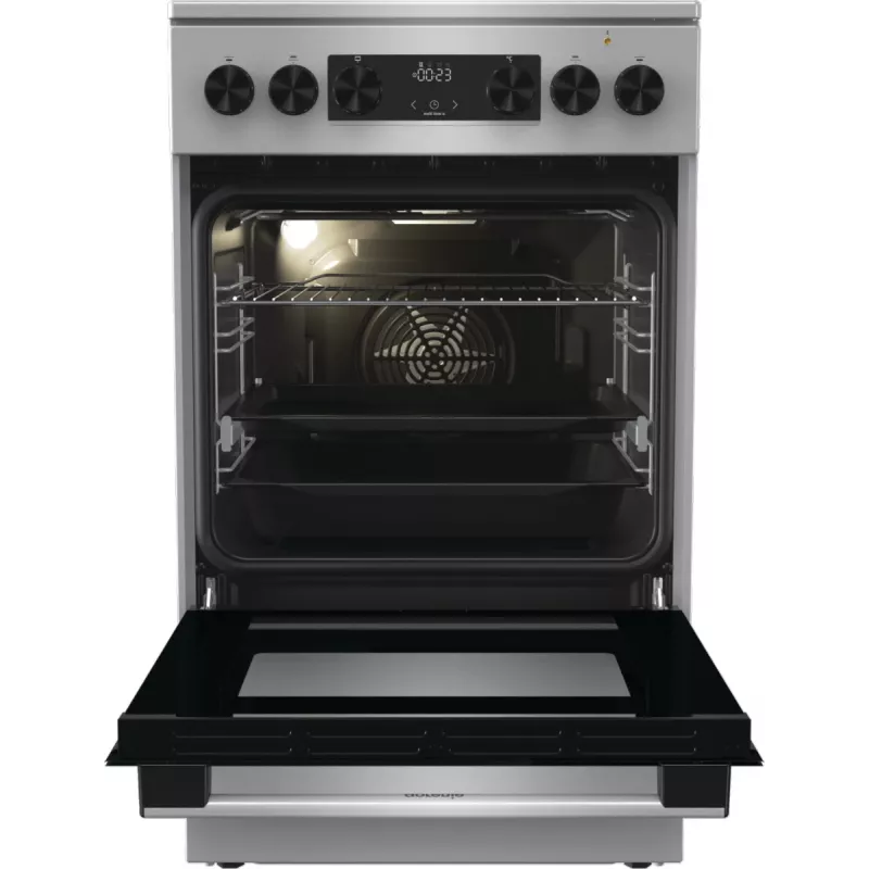 Gorenje GECS5C70XA brīvstāvoša plīts ar keramikas virsmu, nerūsējošais tērauds