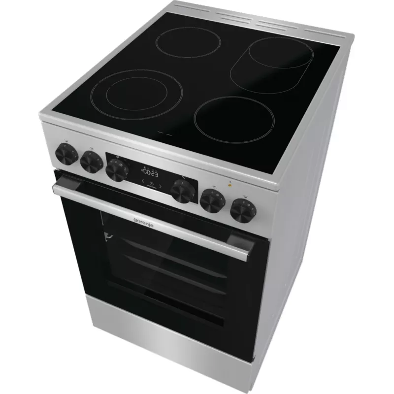 Gorenje GECS5C70XA brīvstāvoša plīts ar keramikas virsmu, nerūsējošais tērauds