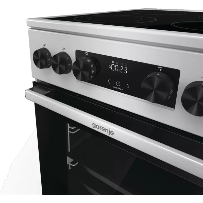 Gorenje GECS5C70XA brīvstāvoša plīts ar keramikas virsmu, nerūsējošais tērauds
