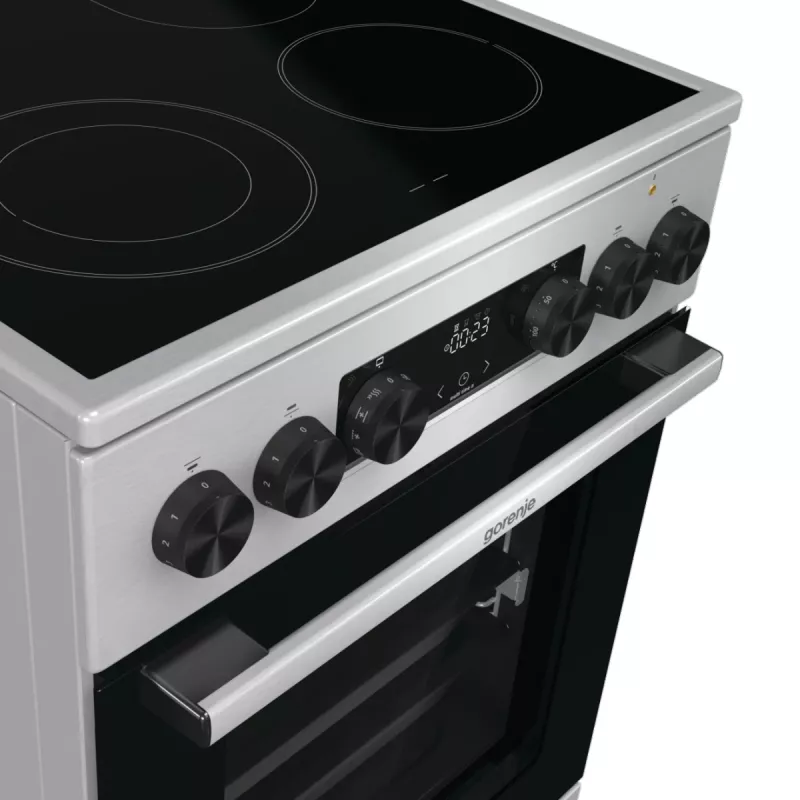 Gorenje GECS5C70XA brīvstāvoša plīts ar keramikas virsmu, nerūsējošais tērauds