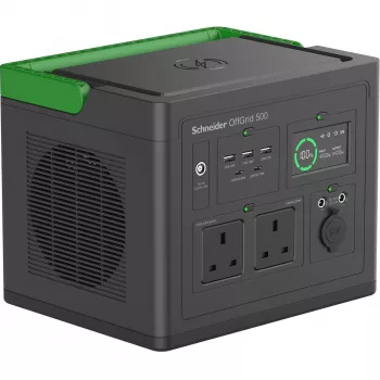 APC SE OffGrid pārnēsājamā barošanas stacija 500 - Li-Ion akumulators, LCD, 2x UK kontaktligzdas, 3x USB-A, 2x USB-C, 3x 12V, bezvadu lādētājs
