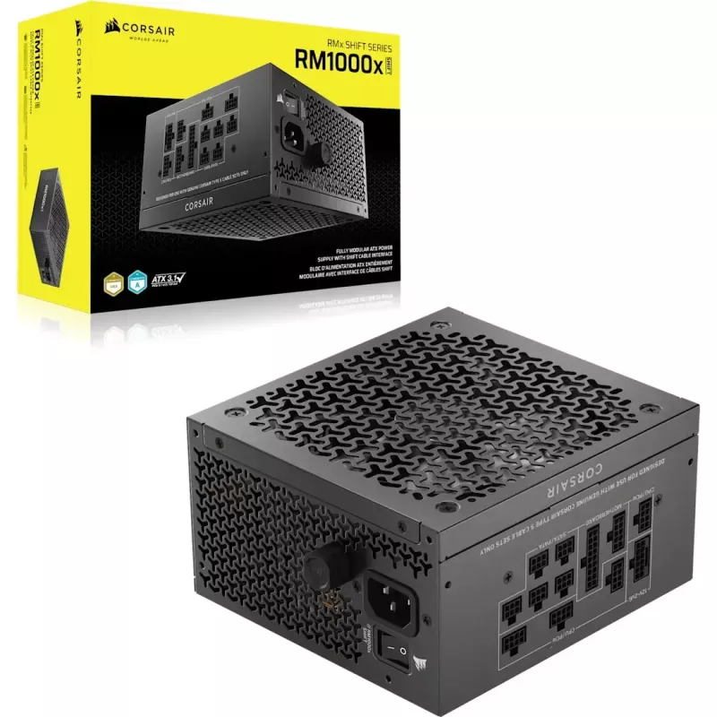 Barošanas bloks CORSAIR RMx Shift Series RM1000x 1000W ATX 24-pin 80 PLUS Gold, melns, 140mm ventilators