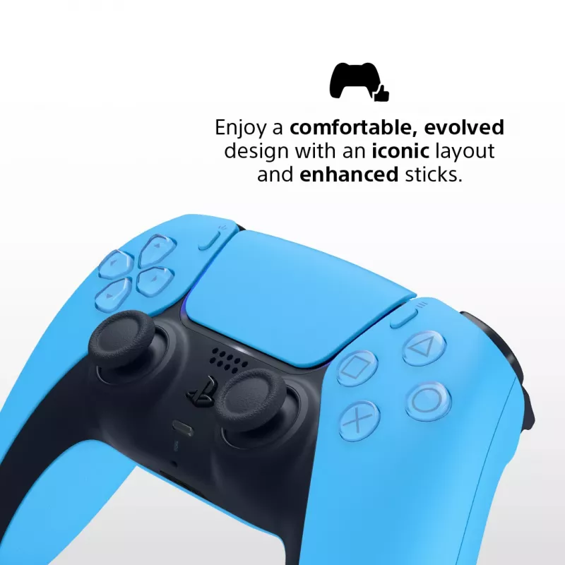 Spēļu kontrolieris Sony DualSense v3 Zils — Bluetooth/USB, USB-C, iebūvēts akumulators, PlayStation 5 saderīgs