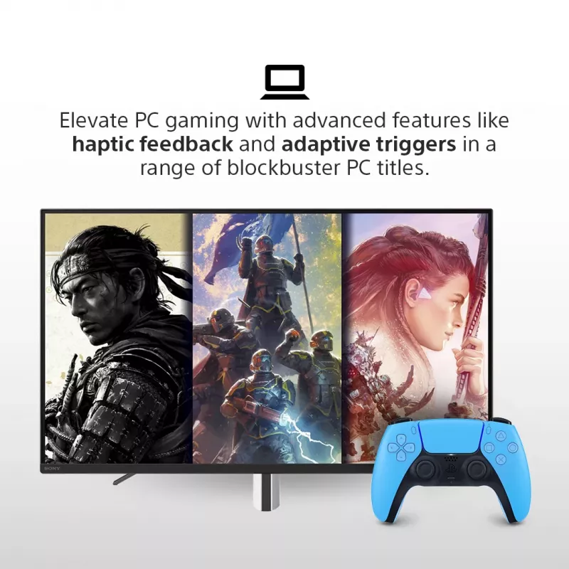 Spēļu kontrolieris Sony DualSense v3 Zils — Bluetooth/USB, USB-C, iebūvēts akumulators, PlayStation 5 saderīgs