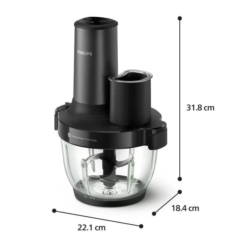 Philips 5000 series HR1507/00 elektriskais virtuves kombains 2 L 650 W Melns
