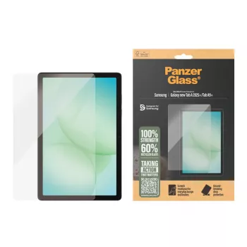 PanzerGlass rūdīts stikla ekrāna aizsargs Samsung Galaxy Tab A11+ / Tab A9+ — Ultra-Wide Fit, PET, caurspīdīgs