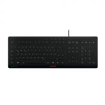 CHERRY Stream JK-8502DE-2 USB vadu tastatūra, melna, QWERTZ vācu izkārtojums, 115 taustiņi