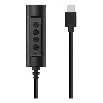 Sandberg USB-C kontrolieris austiņām, 1.5m, melns