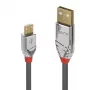 Lindy 1m USB 2.0 Type A uz Micro-B kabelis, Cromo Line, 1 m, USB A, Micro-USB B, USB 2.0, 0.48 Gbit/s, Pelēks