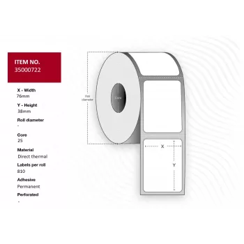 Termālās pārneses lentes ruļļi Capture 35000722-24ROLLS — 24 ruļļu iepakojums