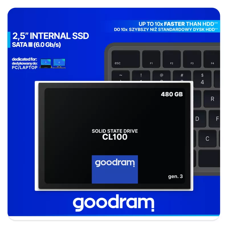 Goodram CL100 gen.3 480 GB 2.5 collu Serial ATA III 3D NAND SSD