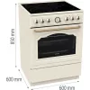 Brīvi stāvoša plīts Gorenje GECS6B70CLI ar keramikas virsmu, bēša