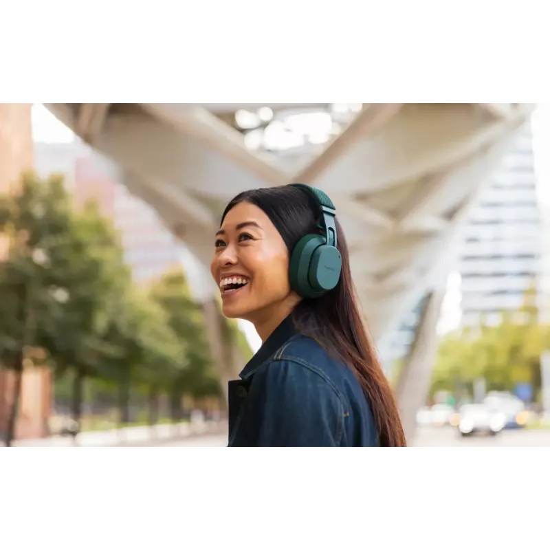 Bezvadu galvas saite austiņas Fairphone Fairbuds XL — Bluetooth, USB-C, zvani un mūzika, 20–20000 Hz, 10 m darbības rādiuss, zaļa