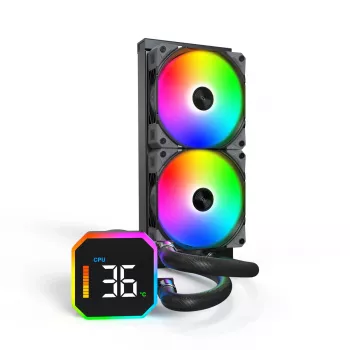 Montech HyperFlow Digital 240 procesora šķidruma dzesēšanas sistēma 240 mm melna