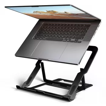 Axagon STND-LAB alumīnija statīvs klēpjdatoriem 10 inch–17.3 inch, astoņas augstuma un leņķa pozīcijas, melns