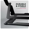 Axagon STND-LAB alumīnija statīvs klēpjdatoriem 10 inch–17.3 inch, astoņas augstuma un leņķa pozīcijas, melns