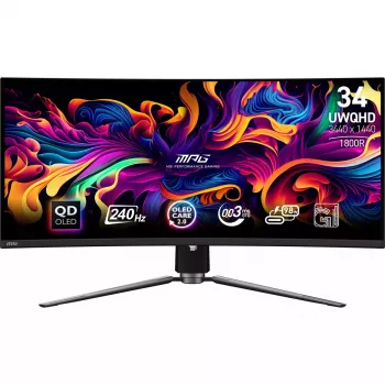 MSI MPG 341CQPX QD-OLED dators 86.4 cm (34 colli) 3440 x 1440 pikseļi UltraWide Quad HD Melns