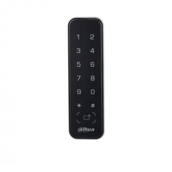 Piekļuves kontroles lasītājs DAHUA ASR2201A-D, melns — 12 V DC, 1,7 W tip., 135×40×15 mm