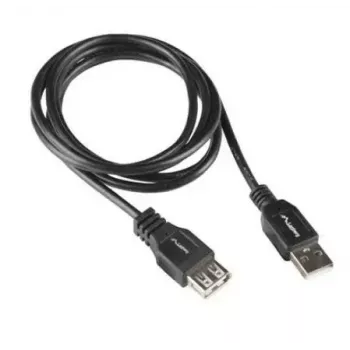 LANBERG USB-A uz USB-A kabelis 2.0, vīrišķais uz sievišķo, 1,8 m, melns