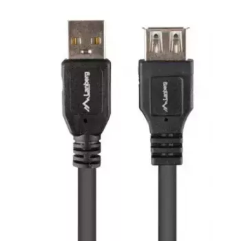 LANBERG USB-A uz USB-A kabelis 2.0, vīrišķais uz sievišķo, 1,8 m, melns