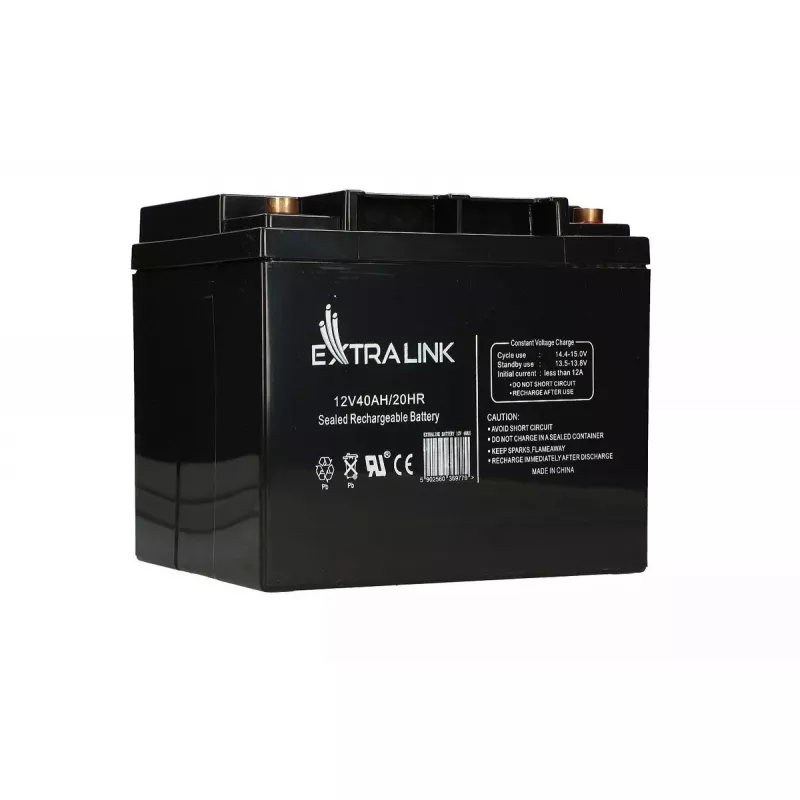 Extralink AGM slēgtā svina-skābes akumulators 12V 40Ah bezapkopes, VRLA, 12.2 kg