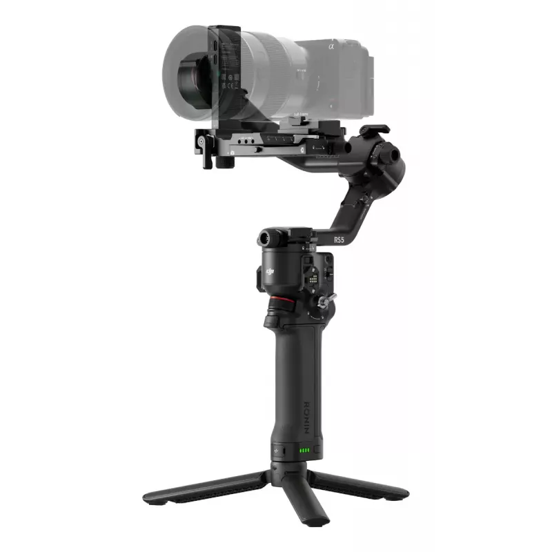 Rokas stabilizators kamerai DJI RS 5 — alumīnijs, melns, 30 h darbības laiks, 1.46 kg