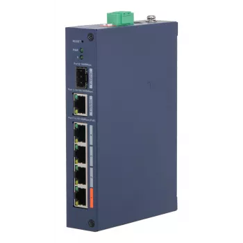 Pārvaldāms rūpnieciskais slēdzis DAHUA CHS4106-4ET-60 — 6 porti, 4x PoE 10/100, L2, 4,8 Gbit/s, 8000 MAC