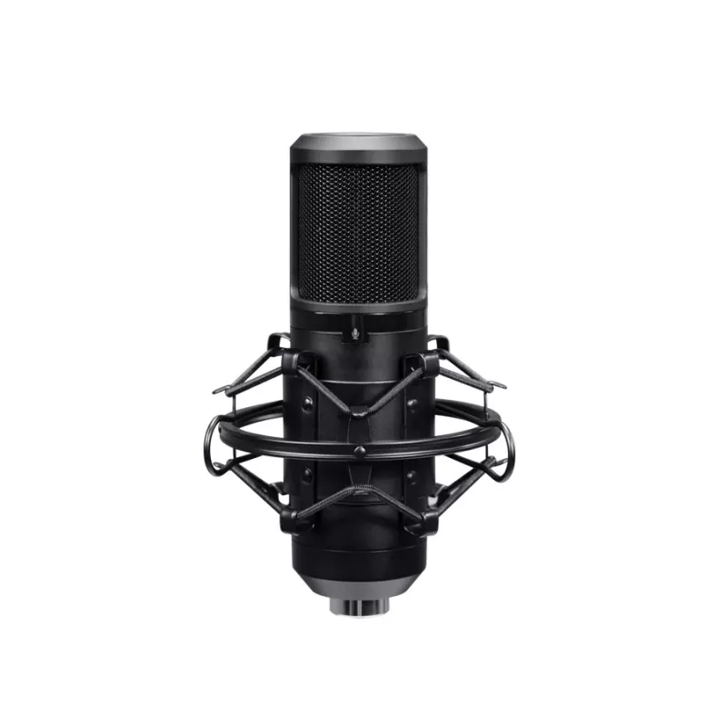 Podkāsta mikrofons TRUST GXT 270 Emita II+ — Kondensatora USB, vads, metāla korpuss, melns, 2,5 m kabelis