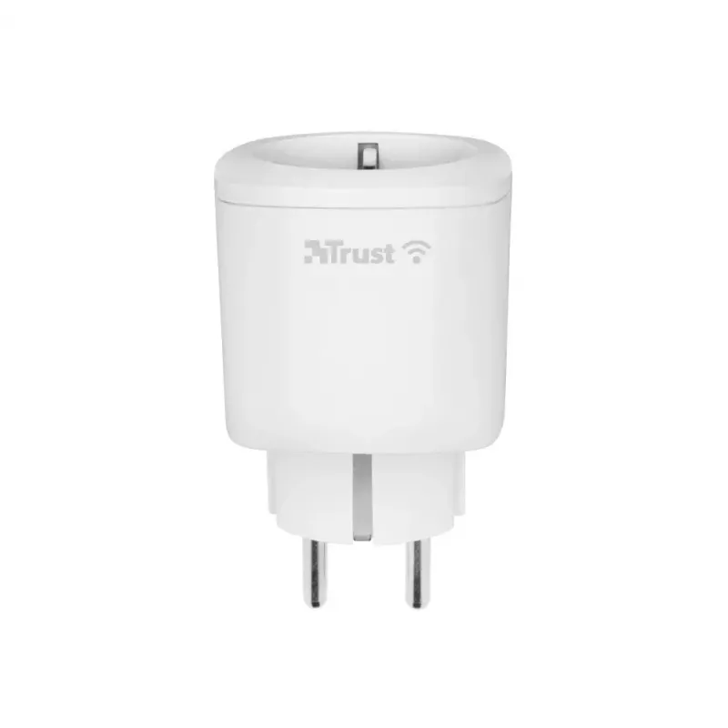 Viedais kontaktdakšs TRUST 71301 — Wi‑Fi iekštelpu ligzda, 3000 W, balta, 52×52×86 mm