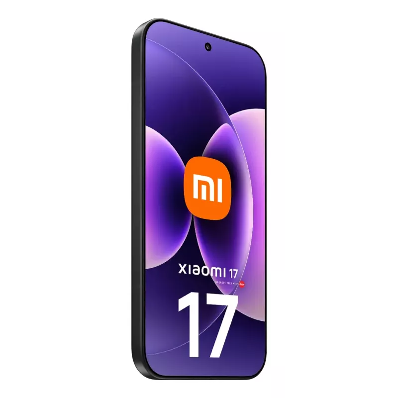 Viedtālrunis Xiaomi 17 — 16 cm (6.3 collu) displejs, Snapdragon 8 Elite Gen 5, 12 GB RAM, 512 GB, 50 MP trīskāršā kamera, 6330 mAh, Melns