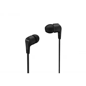 Vadu iekšauss austiņas Philips TAE1105BK/00 — melna, intraaurālas, 1,2 m kabelis, 14,7 g