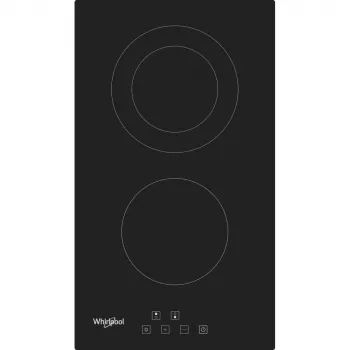 Whirlpool WRD 6030 B Melna Iebūvējama 30 cm Keramikas Plīts 2 zonas