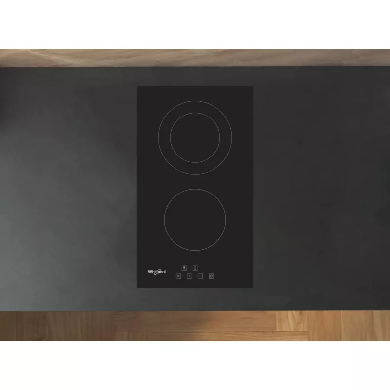 Whirlpool WRD 6030 B Melna Iebūvējama 30 cm Keramikas Plīts 2 zonas