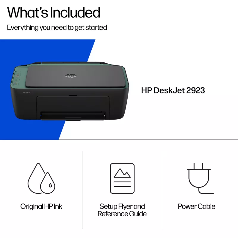 Daudzfunkciju tintes printeris HP DeskJet 2923 — krāsains, Wi‑Fi, A4, 4800x1200 DPI