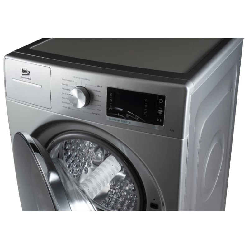 Veļas mazgājamā mašīna BEKO AWB 912S/PRO BP — 9 kg, 1200 apgr./min, nerūsējošais tērauds
