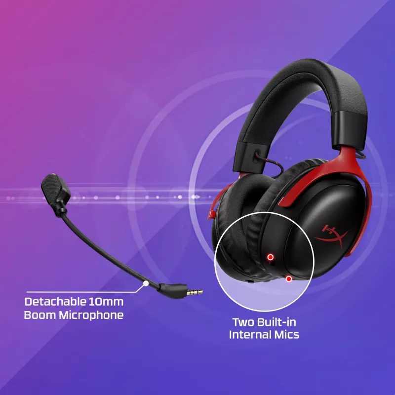 HyperX Cloud III S Wireless - Spēļu austiņas (Melna)