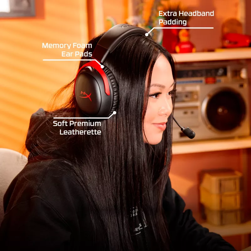 HyperX Cloud III S Wireless - Spēļu austiņas (Melna)
