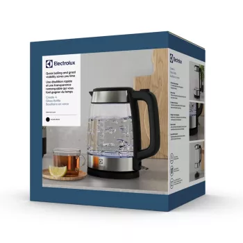 Electrolux E4GK1-4GB elektriskā tējkanna 1.7 L 2200 W Melna, Nerūsējošais tērauds, Caurspīdīga