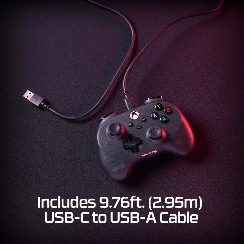 HyperX Clutch Tanto Mini WD spēļu kontrolieris, Xbox, Xbox One, vadu, USB, melns, 2.95 m