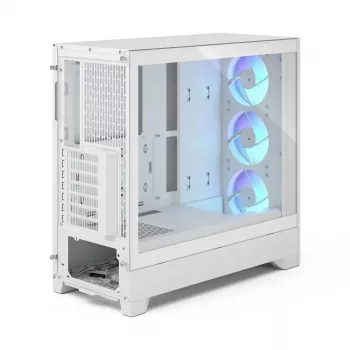 Fractal Design Pop 2 Air White TG RGB Midi Tower korpuss — ATX/Micro‑ATX/Mini‑ITX, rūdīts stikls, 3x120mm priekšējie ventilatori