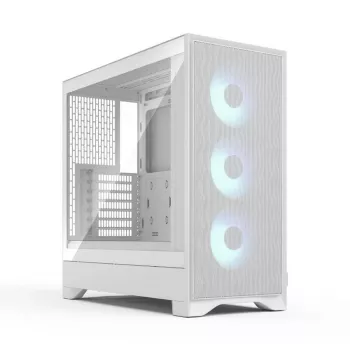 Fractal Design Pop 2 Air White TG RGB Midi Tower korpuss — ATX/Micro‑ATX/Mini‑ITX, rūdīts stikls, 3x120mm priekšējie ventilatori