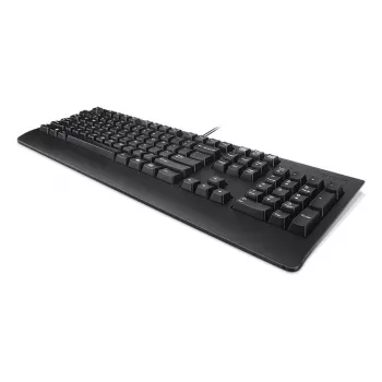 Vadu pilnizmēra USB tastatūra Lenovo 4Y41R64588 — ASV angļu, 104 taustiņi, plungera slēdzis, 2 m kabelis, Melna