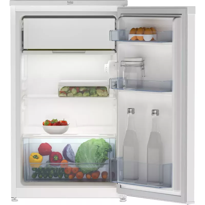 Ledusskapis BEKO TS190340N brīvstāvošs kombinētais, 85 L (73 L dzesēšana / 12 L saldētava), balts, E klase, 818×475×500 mm