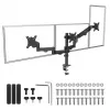 Monitoru statīvs MACLEAN MC-137 — gāzes atspere, 3 monitoriem 17 inch–27 inch, 2–8 kg katram, melns