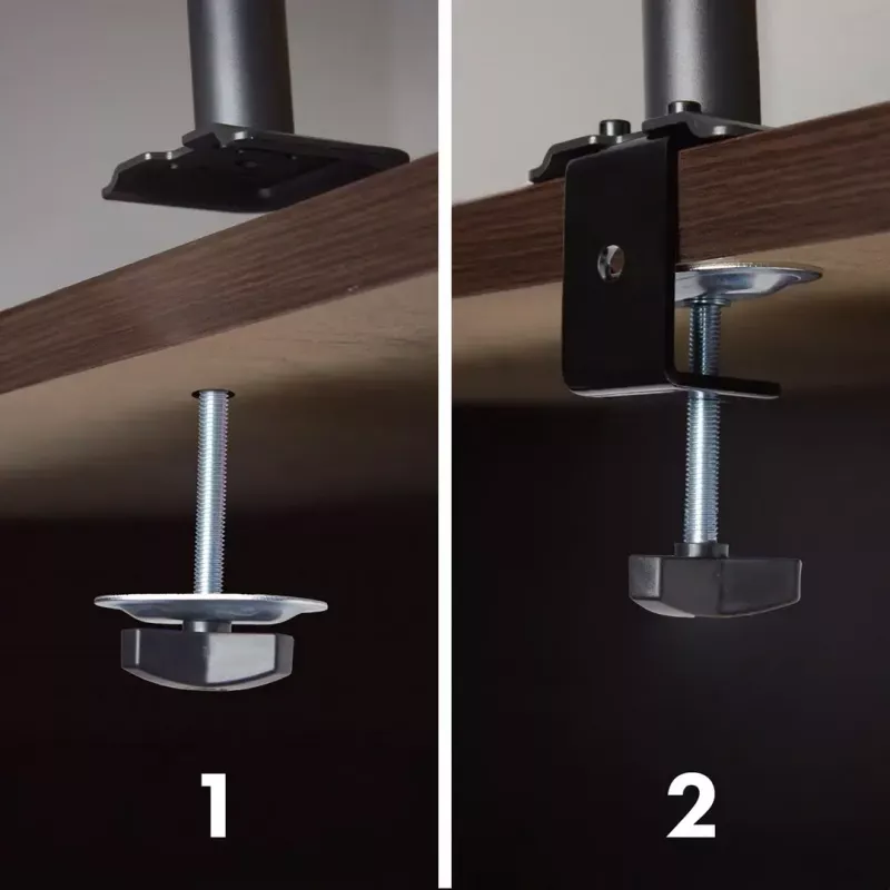 Monitoru statīvs MACLEAN MC-137 — gāzes atspere, 3 monitoriem 17 inch–27 inch, 2–8 kg katram, melns