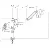 Monitoru statīvs MACLEAN MC-137 — gāzes atspere, 3 monitoriem 17 inch–27 inch, 2–8 kg katram, melns