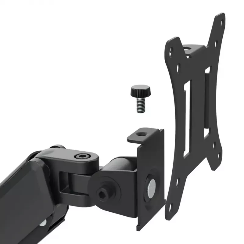Monitoru statīvs MACLEAN MC-137 — gāzes atspere, 3 monitoriem 17 inch–27 inch, 2–8 kg katram, melns