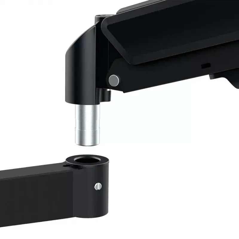 Monitoru statīvs MACLEAN MC-137 — gāzes atspere, 3 monitoriem 17 inch–27 inch, 2–8 kg katram, melns
